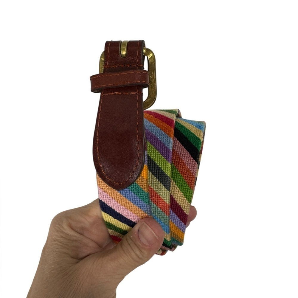 Smathers & Branson needlepoint belt Parson’s Stripe